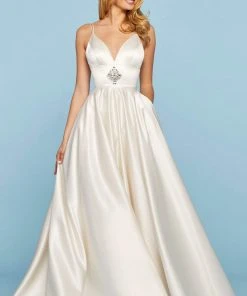 Sherri Hill - 53312 Beaded Deep V-neck A-line Dress