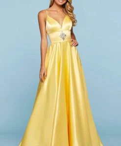 Sherri Hill - 53312 Beaded Deep V-neck A-line Dress