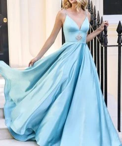 Sherri Hill - 53312 Beaded Deep V-neck A-line Dress