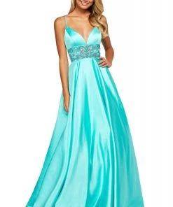 Sherri Hill - 53313 Sweetheart Beaded Midriff Mikado Dress