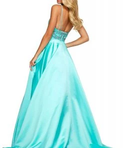 Sherri Hill - 53313 Sweetheart Beaded Midriff Mikado Dress