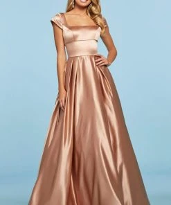 Sherri Hill - 53314 Square Neck Mikado Pleated A-Line Dress 12 Sherri Hill - 53314 Square Neck Mikado Pleated A-Line Dress