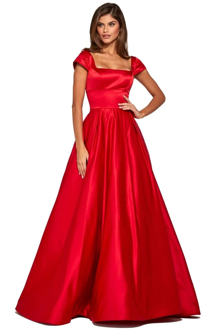 Sherri Hill - 53314 Square Neck Mikado Pleated A-Line Dress 3 Sherri Hill - 53314 Square Neck Mikado Pleated A-Line Dress