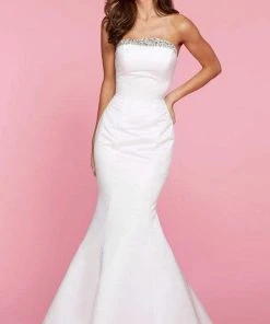Sherri Hill - 53321 Strapless Beaded Satin Mermaid Dress