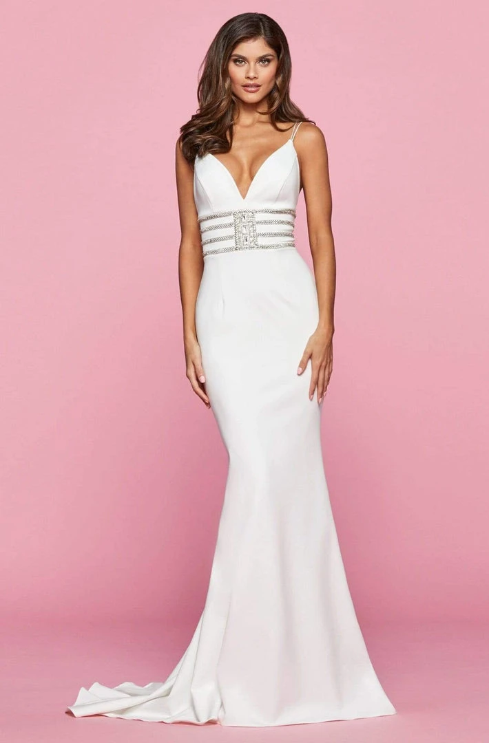 Sherri Hill - 53331 V-Neck Beaded Scuba Trumpet Dress 5 Sherri Hill - 53331 V-Neck Beaded Scuba Trumpet Dress