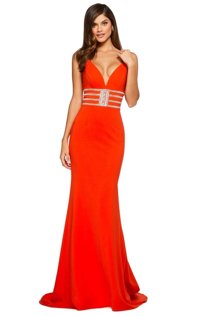 Sherri Hill - 53331 V-Neck Beaded Scuba Trumpet Dress 7 Sherri Hill - 53331 V-Neck Beaded Scuba Trumpet Dress