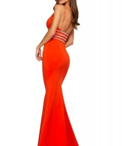 Sherri Hill - 53331 V-Neck Beaded Scuba Trumpet Dress 15 Sherri Hill - 53331 V-Neck Beaded Scuba Trumpet Dress