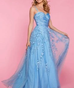 Sherri Hill - 53344 Applique Sweetheart Chiffon A-Line Dress 12 Sherri Hill - 53344 Applique Sweetheart Chiffon A-Line Dress