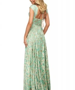 Sherri Hill - 53348 Bateau Metallic Applique A-Line Dress 5 Sherri Hill - 53348 Bateau Metallic Applique A-Line Dress