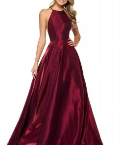 Sherri Hill - 53350 High Neckline Shimmer Satin Dress