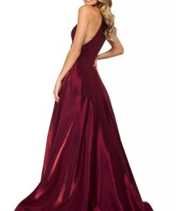 Sherri Hill - 53350 High Neckline Shimmer Satin Dress