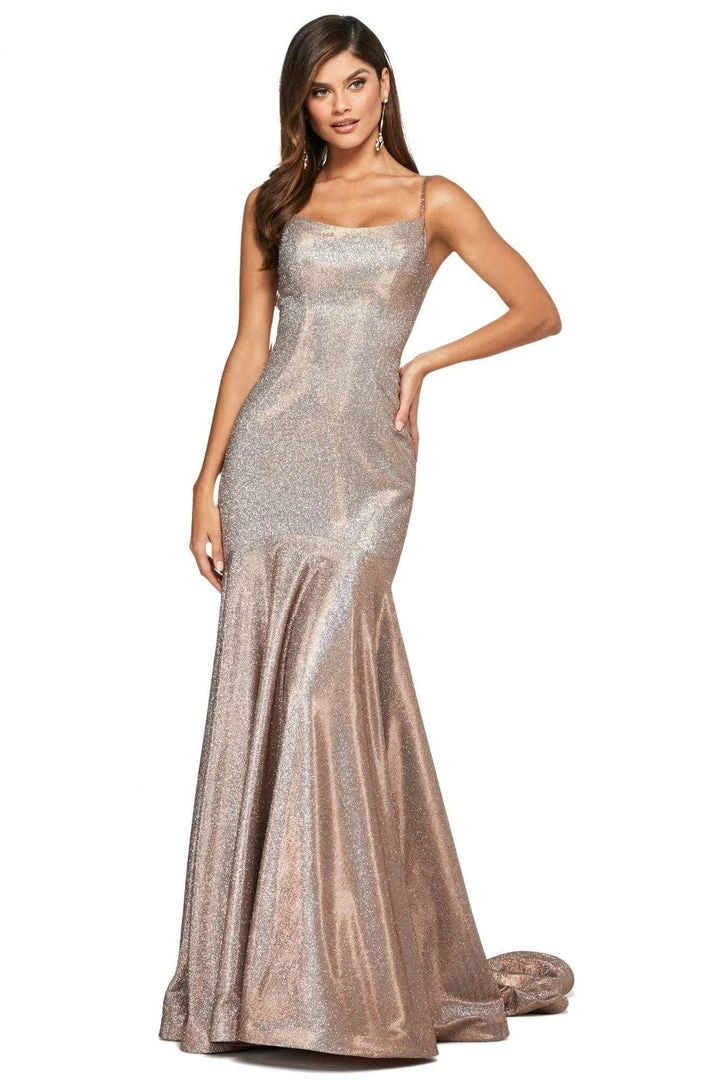 Sherri Hill - 53370 Scoop Neck Stretch Glitter Trumpet Dress 3 Sherri Hill - 53370 Scoop Neck Stretch Glitter Trumpet Dress