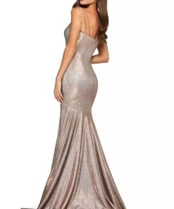 Sherri Hill - 53370 Scoop Neck Stretch Glitter Trumpet Dress 7 Sherri Hill - 53370 Scoop Neck Stretch Glitter Trumpet Dress