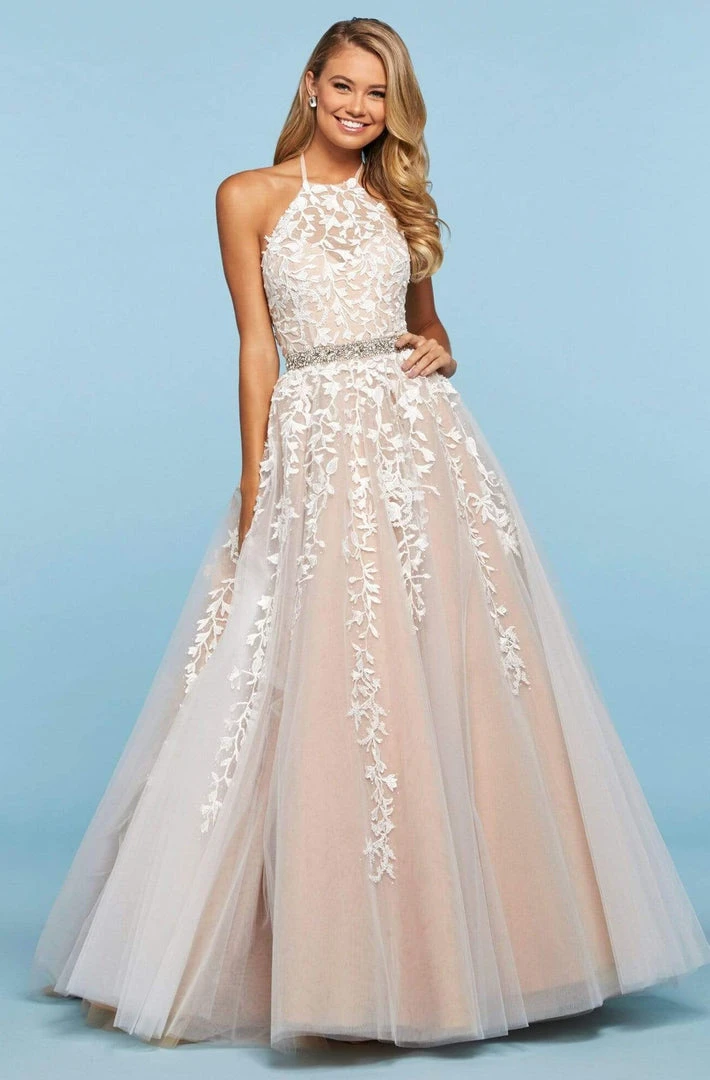 Sherri Hill - 53371 Embroidered Halter Tulle A-Line Dress 10 Sherri Hill - 53371 Embroidered Halter Tulle A-Line Dress