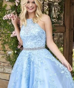 Sherri Hill - 53371 Embroidered Halter Tulle A-Line Dress 23 Sherri Hill - 53371 Embroidered Halter Tulle A-Line Dress
