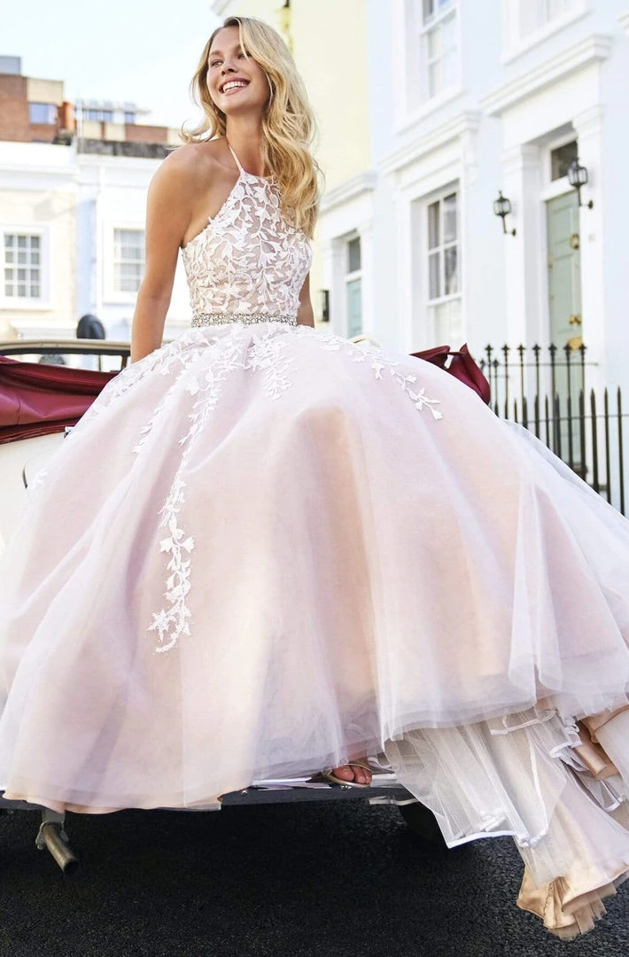 Sherri Hill - 53371 Embroidered Halter Tulle A-Line Dress 12 Sherri Hill - 53371 Embroidered Halter Tulle A-Line Dress