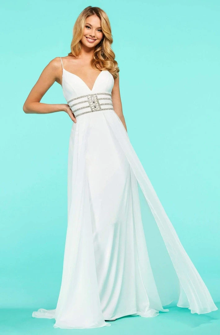 Sherri Hill - 53386 Sleeveless V Neck Long Dress With Overskirt 5 Sherri Hill - 53386 Sleeveless V Neck Long Dress With Overskirt
