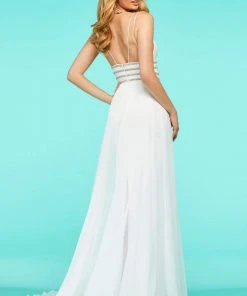 Sherri Hill - 53386 Sleeveless V Neck Long Dress With Overskirt 9 Sherri Hill - 53386 Sleeveless V Neck Long Dress With Overskirt