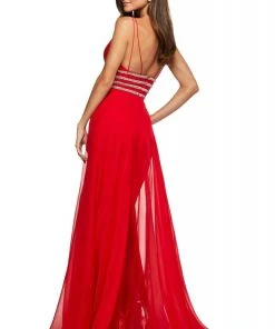 Sherri Hill - 53386 Sleeveless V Neck Long Dress With Overskirt 7 Sherri Hill - 53386 Sleeveless V Neck Long Dress With Overskirt