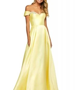 Sherri Hill - 53399 Embellished Off-Shoulder Mikado A-Line Dress