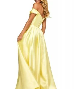 Sherri Hill - 53399 Embellished Off-Shoulder Mikado A-Line Dress