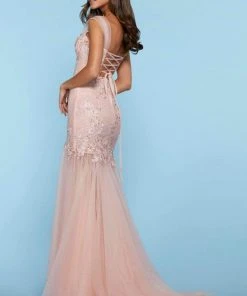 Sherri Hill - 53415 Lace Applique Sweetheart Tulle Trumpet Dress 5 Sherri Hill - 53415 Lace Applique Sweetheart Tulle Trumpet Dress