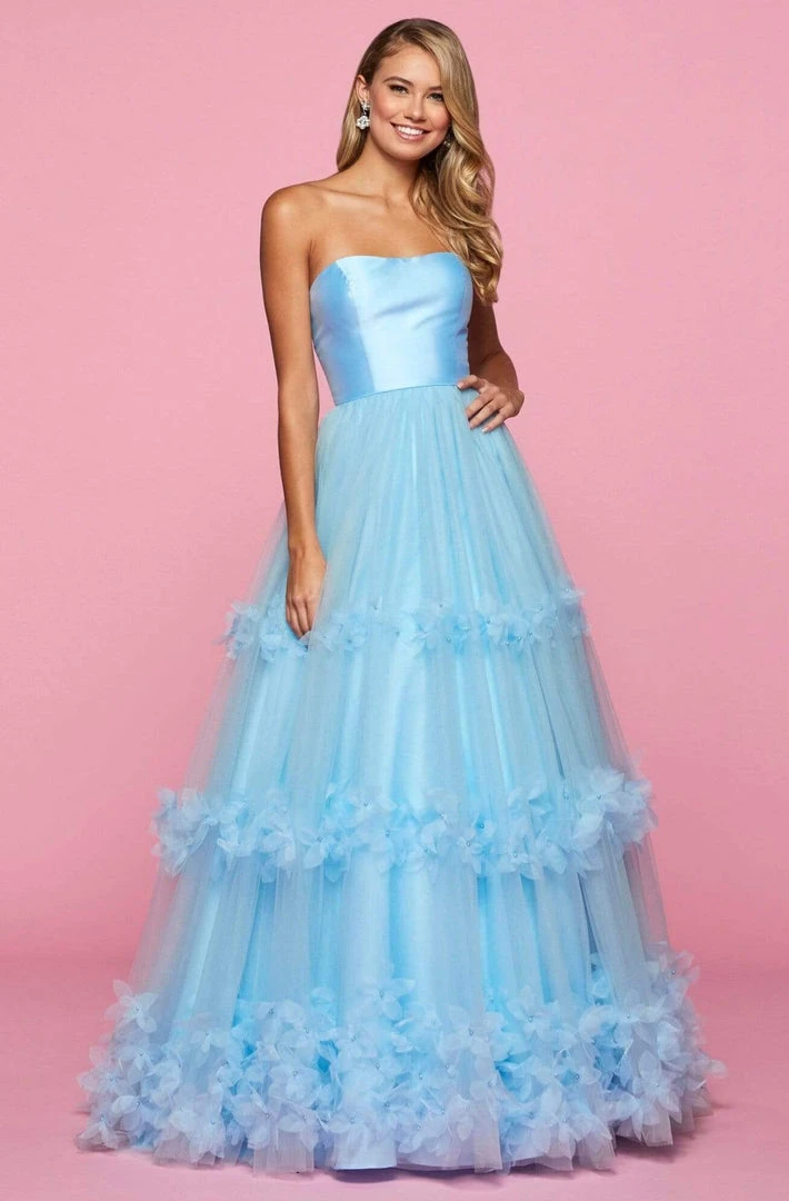 Sherri Hill - 53420 Strapless Floral Applique Ballgown 5 Sherri Hill - 53420 Strapless Floral Applique Ballgown