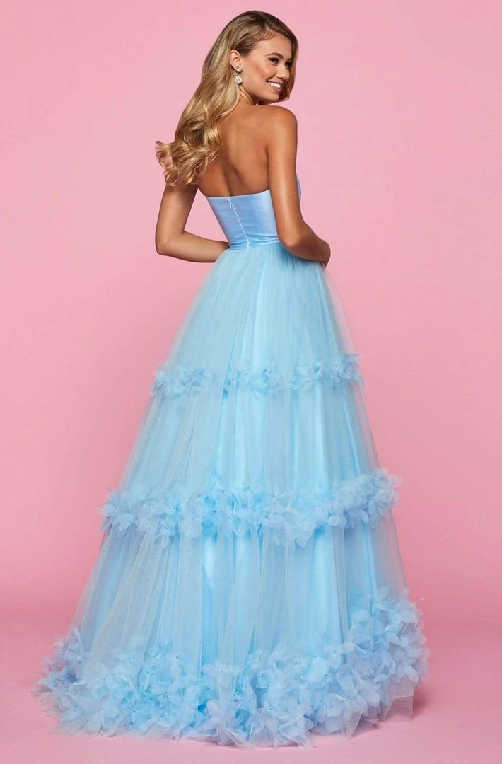 Sherri Hill - 53420 Strapless Floral Applique Ballgown 6 Sherri Hill - 53420 Strapless Floral Applique Ballgown