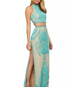 Sherri Hill - 53436 Two Piece High Neckline Applique Dress 7 Sherri Hill - 53436 Two Piece High Neckline Applique Dress