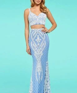 Sherri Hill - 53437 Two Piece Applique Sheath Dress