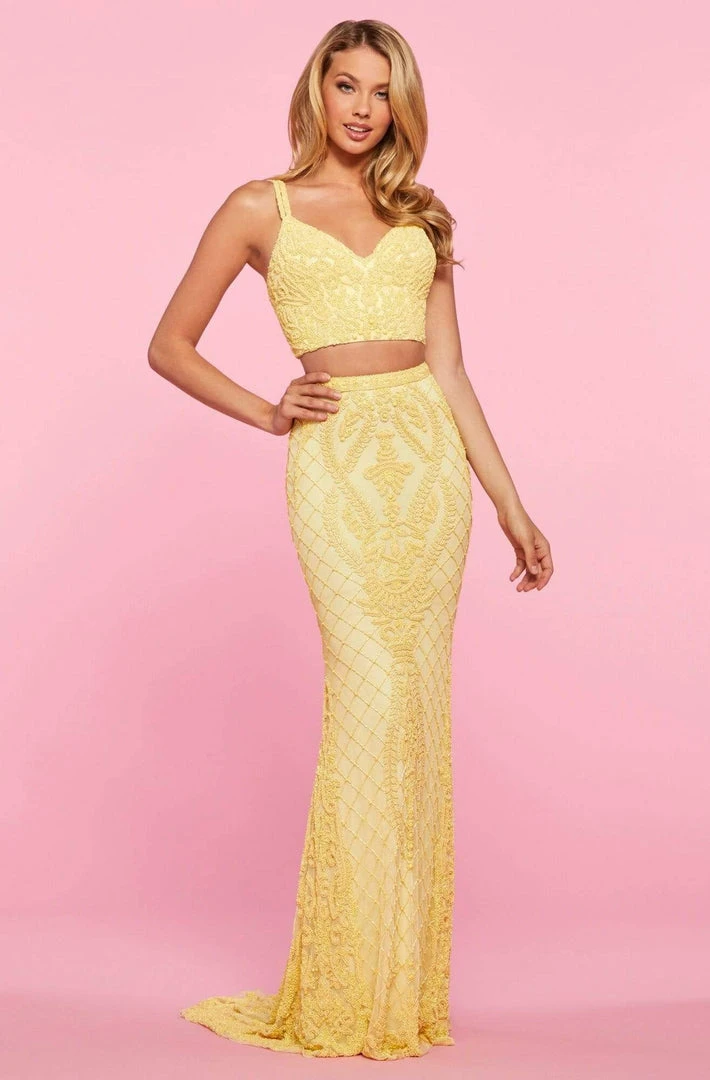 Sherri Hill - 53437 Two Piece Applique Sheath Dress 6 Sherri Hill - 53437 Two Piece Applique Sheath Dress