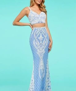 Sherri Hill - 53437 Two Piece Applique Sheath Dress 10 Sherri Hill - 53437 Two Piece Applique Sheath Dress