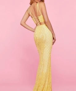 Sherri Hill - 53437 Two Piece Applique Sheath Dress 12 Sherri Hill - 53437 Two Piece Applique Sheath Dress