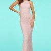 Sherri Hill - 53442 Beaded High Neckline Sequins Dress