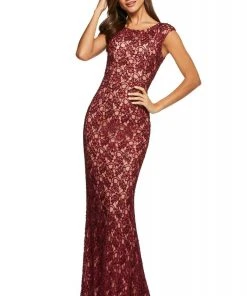 Sherri Hill - 53446 Lace Up Scoop Back Long Lace Dress