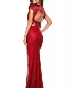 Sherri Hill - 53458 Two-Piece Fringe Beaded Dress