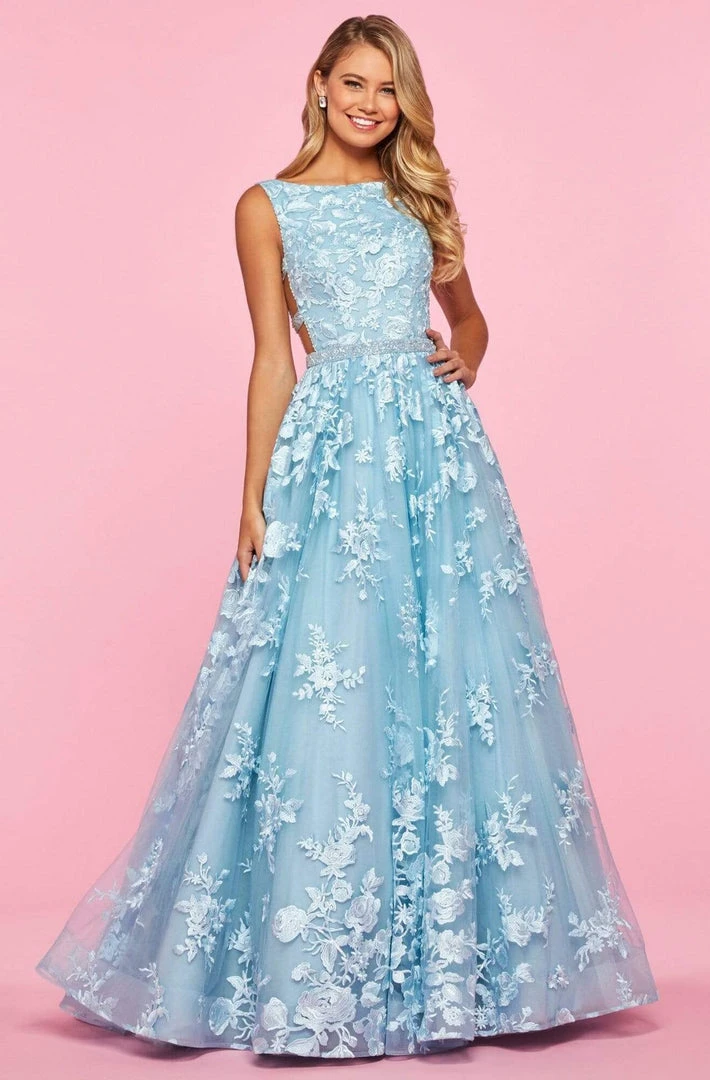Sherri Hill - 53465 Bateau Long A-Line Dress 3 Sherri Hill - 53465 Bateau Long A-Line Dress