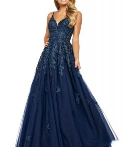 Sherri Hill - 53481 Appliqued Corset Back Tulle Ballgown