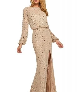 Sherri Hill - 53491 High Neckline Chiffon Sheath Dress