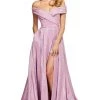Sherri Hill - 53499 Off The Shoulder Glitter High Slit Dress