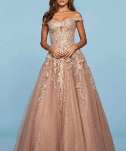 Sherri Hill - 53509 Off-The-Shoulder Glitter Tulle Dress