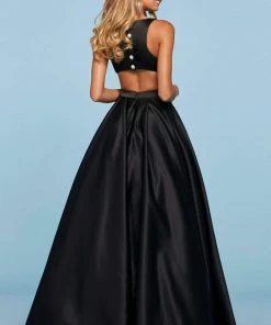 Sherri Hill - 53512 Scoop Neck Beaded Mikado Ballgown