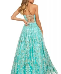 Sherri Hill - 53513 Strapless Lace-Up A-Line Dress