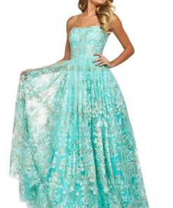 Sherri Hill - 53513 Strapless Lace-Up A-Line Dress