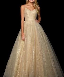 Sherri Hill - 53523 Sweetheart Gold A-Line Dress