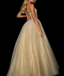 Sherri Hill - 53523 Sweetheart Gold A-Line Dress