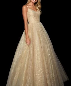 Sherri Hill - 53523 Sweetheart Gold A-Line Dress