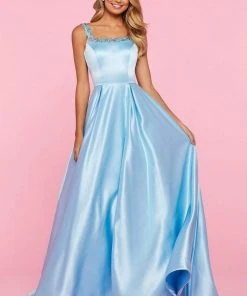 Sherri Hill - 53528 Beaded Scoop Neck Mikado A-Line Gown