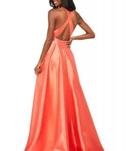 Sherri Hill - 53529 Satin Crystal Beaded A Line Dress