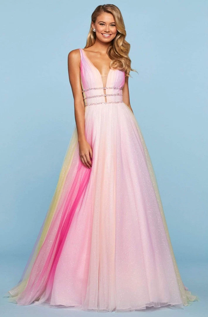 Sherri Hill - 53535 V-Neck A-Line Ombre Dress 3 Sherri Hill - 53535 V-Neck A-Line Ombre Dress